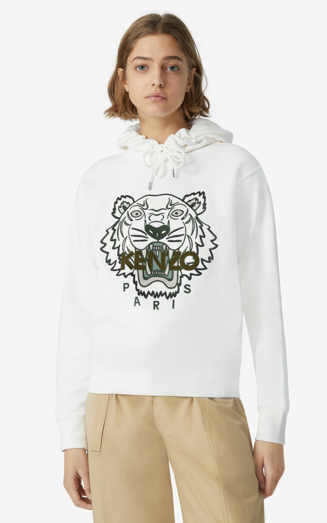 Sweat A Capuche Kenzo Femme Tiger Blanche WAGLT-1385